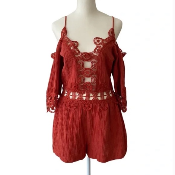 SAYLOR sparrow romper in rust XS - Picture 2 of 7